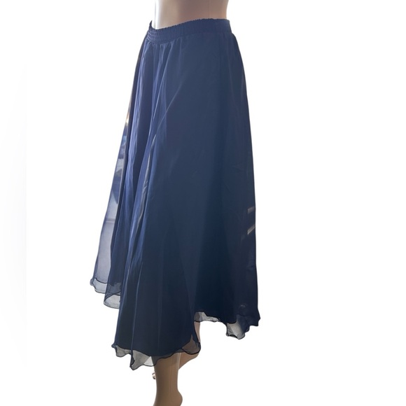 Blue Whimsigoth Dark Fairy Ethereal Balletcore Sheer Layered Women Midi Skirt M - Picture 1 of 7